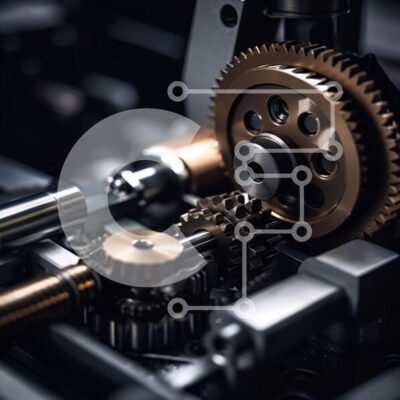 Intra Συλλεκτικό Ξύλινο Παζλ Plywood  4mm - Κοντινό πλάνο με γρανάζια και κιβώτια ταχυτήτων Σε Ξύλινο Κουτί - Διαστάσεις Puzzle: 10x10 cm – 25 κομμάτια - Image 1