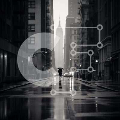 Intra Συλλεκτικό Ξύλινο Παζλ Plywood 4mm - Πρόσωπο που περπατά στην βρεγμένη οδό με ομπρέλα Σε Ξύλινο Κουτί - Διαστάσεις Puzzle: 10x10 cm – 25 κομμάτια - Image 1