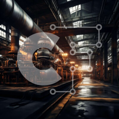 Intra Συλλεκτικό Ξύλινο Παζλ Plywood 4mm - Βιομηχανικό κτίριο με γραμμές τραίνων και σωλήνες Σε Ξύλινο Κουτί - Διαστάσεις Puzzle: 10x10 cm – 25 κομμάτια - Image 1