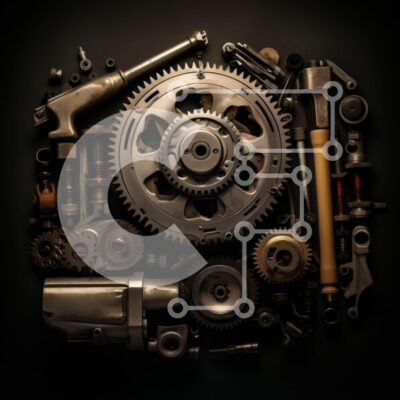 Intra Συλλεκτικό Ξύλινο Παζλ Plywood  4mm - Συλλογή Γραναζιών και Μηχανικών Ανταλλακτικών Σε Ξύλινο Κουτί - Διαστάσεις Puzzle: 10x10 cm – 25 κομμάτια - Image 1