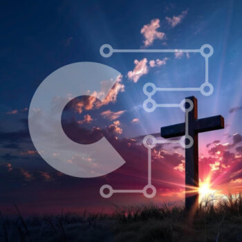 Intra Συλλεκτικό Ξύλινο Παζλ Plywood  4mm - Σταυρός στο ηλιοβασίλεμα Σε Ξύλινο Κουτί - Διαστάσεις Puzzle: 10x10 cm – 25 κομμάτια - Image 1