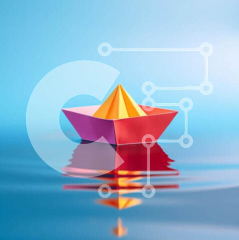 Intra Συλλεκτικό Ξύλινο Παζλ Plywood  4mm - Πολύχρωμο χάρτινο σκάφος που επιπλέει στο νερό Σε Ξύλινο Κουτί - Διαστάσεις: 10x10 cm – 25 κομμάτια - Image 1