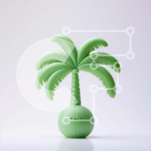 Intra Συλλεκτικό Ξύλινο Παζλ Plywood  4mm - Πράσινο παιχνίδι φοίνικα σε άσπρο φόντο Σε Ξύλινο Κουτί - Διαστάσεις: 10x10 cm – 25 κομμάτια