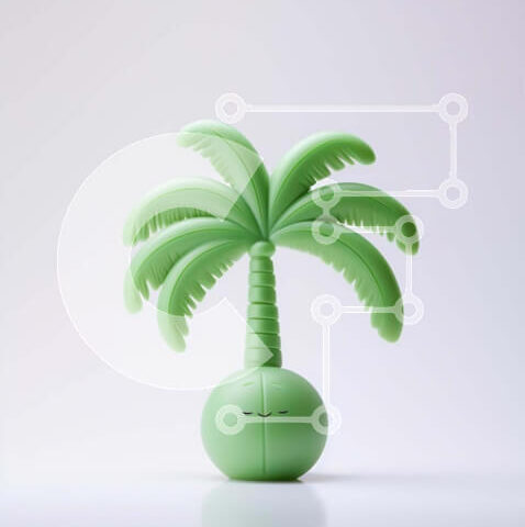 Intra Συλλεκτικό Ξύλινο Παζλ Plywood 4mm - Πράσινο παιχνίδι φοίνικα σε άσπρο φόντο Σε Ξύλινο Κουτί - Διαστάσεις: 10x10 cm – 25 κομμάτια - Image 1