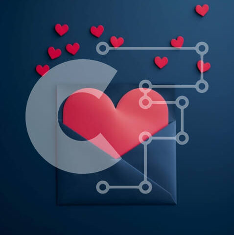 Intra Συλλεκτικό Ξύλινο Παζλ Plywood  4mm - Φάκελος του Αγίου Βαλεντίνου με χάρτινο κόψιμο σε σχήμα καρδιάς και κόκκινες καρδιές που πέφτουν Σε Ξύλινο Κουτί - Διαστάσεις: 10x10 cm – 25 κομμάτια - Image 1