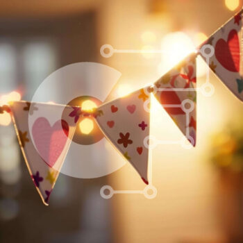 Intra Συλλεκτικό Ξύλινο Παζλ Plywood  4mm - Πολύχρωμα χάρτινα κορδόνια και εορταστική διακόσμηση Σε Ξύλινο Κουτί - Διαστάσεις Puzzle: 10x10 cm – 25 κομμάτια - Image 1