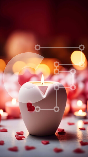 Intra Συλλεκτικό Ξύλινο Παζλ Plywood  4mm - Κερί σε σχήμα καρδιάς για την ημέρα του Αγίου Βαλεντίνου Σε Ξύλινο Κουτί - Διαστάσεις: 10x10 cm – 25 κομμάτια