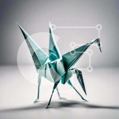 Intra Συλλεκτικό Ξύλινο Παζλ Plywood 4mm - Μπλε οριγκάμι Γλυπτό Γερανό ή Εγκατάσταση Τέχνης Σε Ξύλινο Κουτί - Διαστάσεις Puzzle: 10x10 cm – 25 κομμάτια - Image 1