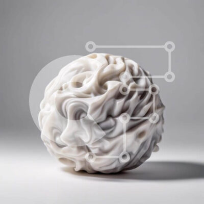 Intra Συλλεκτικό Ξύλινο Παζλ Plywood  4mm - Περιστρεφόμενη λευκή διακοσμητική μπάλα σε γκρι φόντο Σε Ξύλινο Κουτί - Διαστάσεις: 10x10 cm – 25 κομμάτια - Image 1