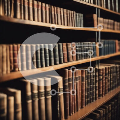 Intra Συλλεκτικό Ξύλινο Παζλ Plywood  4mm - Vintage βιβλιοθήκη με σειρές από παλιά βιβλία Σε Ξύλινο Κουτί - Διαστάσεις Puzzle: 10x10 cm – 25 κομμάτια - Image 1