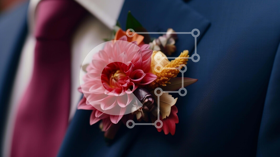 Intra Συλλεκτικό Ξύλινο Παζλ Plywood  4mm - Κομψός άντρας με μπλε κοστούμι με μπουτονιέρα λουλουδιών Σε Ξύλινο Κουτί - Διαστάσεις Puzzle: 10x10 cm – 25 κομμάτια