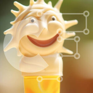 Intra Συλλεκτικό Ξύλινο Παζλ Plywood  4mm - Ειδώλιο Ήλιου Παιχνιδιού στο πορτοκαλί κύπελλο Σε Ξύλινο Κουτί - Διαστάσεις: 10x10 cm – 25 κομμάτια