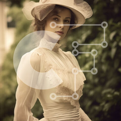 Intra Συλλεκτικό Ξύλινο Παζλ Plywood  4mm - Κομψή γυναίκα που ποζάρει με τα δέντρα στο φόντο Σε Ξύλινο Κουτί - Διαστάσεις Puzzle: 10x10 cm – 25 κομμάτια - Image 1