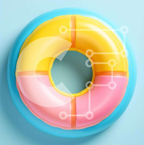 Intra Συλλεκτικό Ξύλινο Παζλ Plywood  4mm - Πολύχρωμο σωσίβιο σε σχήμα σαν το γράμμα "O" Σε Ξύλινο Κουτί - Διαστάσεις: 10x10 cm – 25 κομμάτια - Image 1