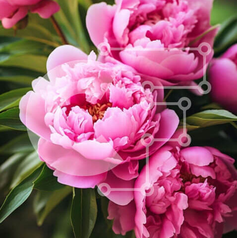 Intra Συλλεκτικό Ξύλινο Παζλ Plywood  4mm - Μπουκέτο με ροζ παιώνιες σε ανοιχτό βάζο Σε Ξύλινο Κουτί - Διαστάσεις: 10x10 cm – 25 κομμάτια - Image 1