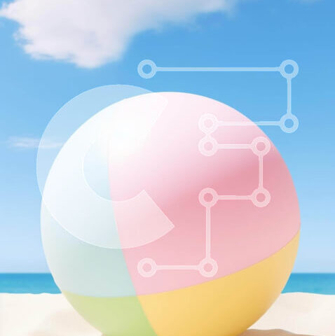 Intra Συλλεκτικό Ξύλινο Παζλ Plywood  4mm - Πολύχρωμο Beach Ball δίπλα στον ωκεανό Σε Ξύλινο Κουτί - Διαστάσεις Puzzle: 10x10 cm – 25 κομμάτια - Image 1