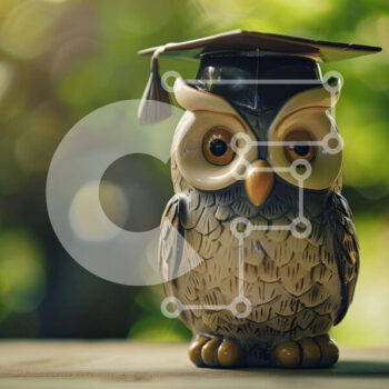 Intra Συλλεκτικό Ξύλινο Παζλ Plywood  4mm - Ειδώλιο κουκουβάγιας με καπέλο αποφοίτησης Σε Ξύλινο Κουτί - Διαστάσεις Puzzle: 10x10 cm – 25 κομμάτια - Image 1