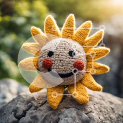 Intra Συλλεκτικό Ξύλινο Παζλ Plywood 4mm - Παιχνίδι ηλίου με κροσέ στη φύση Σε Ξύλινο Κουτί - Διαστάσεις: 10x10 cm – 25 κομμάτια - Image 1