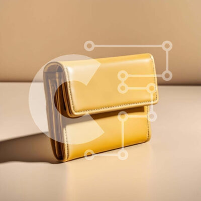 Intra Συλλεκτικό Ξύλινο Παζλ Plywood 4mm - Κίτρινο δερμάτινο πορτοφόλι στο τραπέζι Σε Ξύλινο Κουτί - Διαστάσεις: 10x10 cm – 25 κομμάτια - Image 1