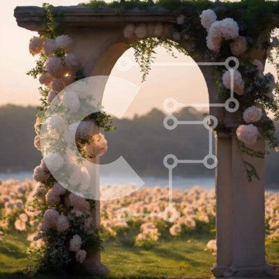 Intra Συλλεκτικό Ξύλινο Παζλ Plywood 4mm - Floral Arch σε ένα χορταριασμένο χωράφι Σε Ξύλινο Κουτί - Διαστάσεις: 10x10 cm – 25 κομμάτια - Image 1