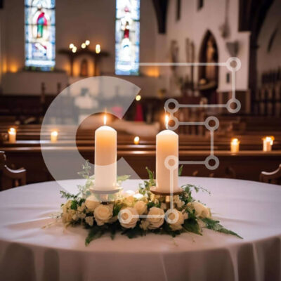 Intra Συλλεκτικό Ξύλινο Παζλ Plywood  4mm - Κεριά και κηροπήγια στην κενή εκκλησία Σε Ξύλινο Κουτί - Διαστάσεις Puzzle: 10x10 cm – 25 κομμάτια - Image 1