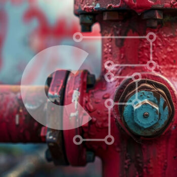 Intra Συλλεκτικό Ξύλινο Παζλ Plywood  4mm - Red Fire Hydrant Κοντά σε τοίχους καλυμμένους με γκράφιτι Σε Ξύλινο Κουτί - Διαστάσεις Puzzle: 10x10 cm – 25 κομμάτια - Image 1