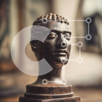 Intra Συλλεκτικό Ξύλινο Παζλ Plywood  4mm - Χάλκινη προτομή ενός Αφροαμερικανού Σε Ξύλινο Κουτί - Διαστάσεις Puzzle: 10x10 cm – 25 κομμάτια - Image 1