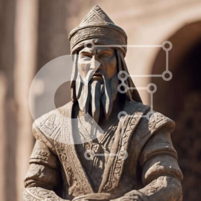 Intra Συλλεκτικό Ξύλινο Παζλ Plywood  4mm - Άγαλμα του αρχαίου άνδρα με μακριά μαλλιά και γένια Σε Ξύλινο Κουτί - Διαστάσεις Puzzle: 10x10 cm – 25 κομμάτια - Image 1