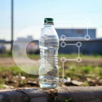 Intra Συλλεκτικό Ξύλινο Παζλ Plywood  4mm - Άδειο μπουκάλι καθαρού νερού σε τσιμεντένιο τοίχο Σε Ξύλινο Κουτί - Διαστάσεις: 10x10 cm – 25 κομμάτια - Image 1