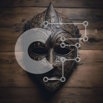 Intra Συλλεκτικό Ξύλινο Παζλ Plywood  4mm - Περίπλοκη περίτεχνη μάσκα σε ξύλινο τοίχο Σε Ξύλινο Κουτί - Διαστάσεις Puzzle: 10x10 cm – 25 κομμάτια - Image 1