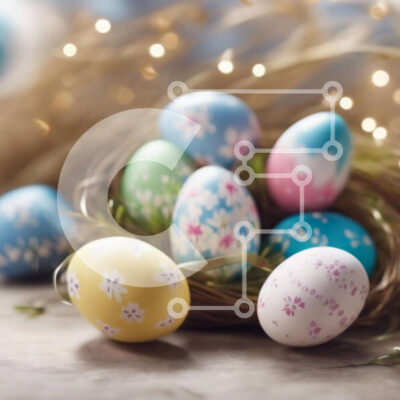 Intra Συλλεκτικό Ξύλινο Παζλ Plywood  4mm - Πολύχρωμα Πασχαλινά αυγά στη φωλιά Σε Ξύλινο Κουτί - Διαστάσεις Puzzle: 10x10 cm – 25 κομμάτια - Image 1