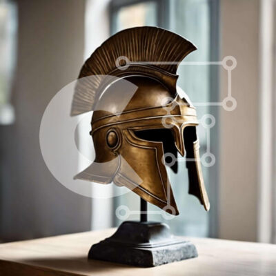 Intra Συλλεκτικό Ξύλινο Παζλ Plywood  4mm - Αντίκες σπαρτιατικό κράνος στην οθόνη Σε Ξύλινο Κουτί - Διαστάσεις Puzzle: 10x10 cm – 25 κομμάτια - Image 1