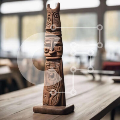 Intra Συλλεκτικό Ξύλινο Παζλ Plywood 4mm - Καλλιτεχνικό ξύλινο κοντάρι τοτέμ στο τραπέζι Σε Ξύλινο Κουτί - Διαστάσεις Puzzle: 10x10 cm – 25 κομμάτια - Image 1