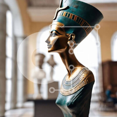 Intra Συλλεκτικό Ξύλινο Παζλ Plywood  4mm - Προτομή της αρχαίας αιγυπτιακής θεάς στην γκαλερί τέχνης Σε Ξύλινο Κουτί - Διαστάσεις Puzzle: 10x10 cm – 25 κομμάτια - Image 1