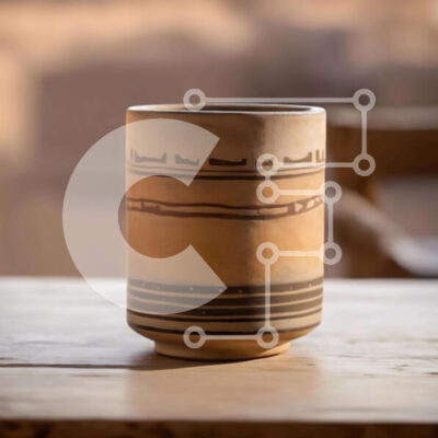 Intra Συλλεκτικό Ξύλινο Παζλ Plywood  4mm - Κεραμικό κύπελλο σε παλιό ξύλινο τραπέζι Σε Ξύλινο Κουτί - Διαστάσεις: 10x10 cm – 25 κομμάτια - Image 1