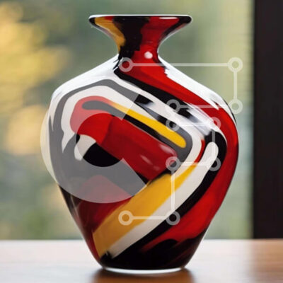 Intra Συλλεκτικό Ξύλινο Παζλ Plywood  4mm - Πολύχρωμο βάζο σε ξύλινο τραπέζι Σε Ξύλινο Κουτί - Διαστάσεις: 10x10 cm – 25 κομμάτια - Image 1