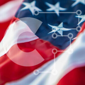 Intra Συλλεκτικό Ξύλινο Παζλ Plywood  4mm - Κοντινό πλάνο αμερικανικής σημαίας Σε Ξύλινο Κουτί - Διαστάσεις Puzzle: 10x10 cm – 25 κομμάτια