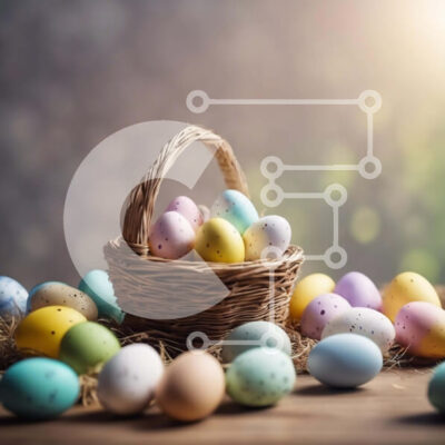 Intra Συλλεκτικό Ξύλινο Παζλ Plywood 4mm - Πολύχρωμο Πασχαλινό καλάθι με διακοσμητικά Σε Ξύλινο Κουτί - Διαστάσεις: 10x10 cm – 25 κομμάτια - Image 1