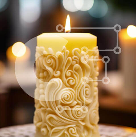 Intra Συλλεκτικό Ξύλινο Παζλ Plywood  4mm - Κερί περίπλοκα σχεδιασμένο Σε Ξύλινο Κουτί - Διαστάσεις Puzzle: 10x10 cm – 25 κομμάτια - Image 1