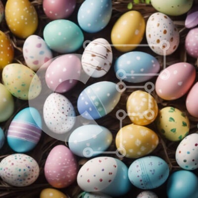 Intra Συλλεκτικό Ξύλινο Παζλ Plywood 4mm - Πολύχρωμα Πασχαλινά αυγά στο ψάθινο καλάθι Σε Ξύλινο Κουτί - Διαστάσεις Puzzle: 10x10 cm – 25 κομμάτια - Image 1