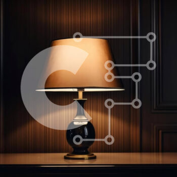 Intra Συλλεκτικό Ξύλινο Παζλ Plywood  4mm - Μαύρο επιτραπέζιο φωτιστικό που φωτίζεται στο σκοτεινό δωμάτιο Σε Ξύλινο Κουτί - Διαστάσεις Puzzle: 10x10 cm – 25 κομμάτια - Image 1