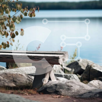 Intra Συλλεκτικό Ξύλινο Παζλ Plywood  4mm - Ξύλινος πάγκος δίπλα στο νερό Σε Ξύλινο Κουτί - Διαστάσεις Puzzle: 10x10 cm – 25 κομμάτια - Image 1