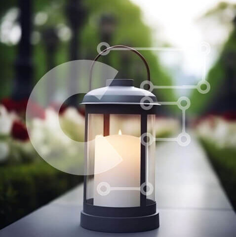 Intra Συλλεκτικό Ξύλινο Παζλ Plywood  4mm - Λευκό φανάρι στο τραπέζι εξωτερικού χώρου Σε Ξύλινο Κουτί - Διαστάσεις Puzzle: 10x10 cm – 25 κομμάτια - Image 1