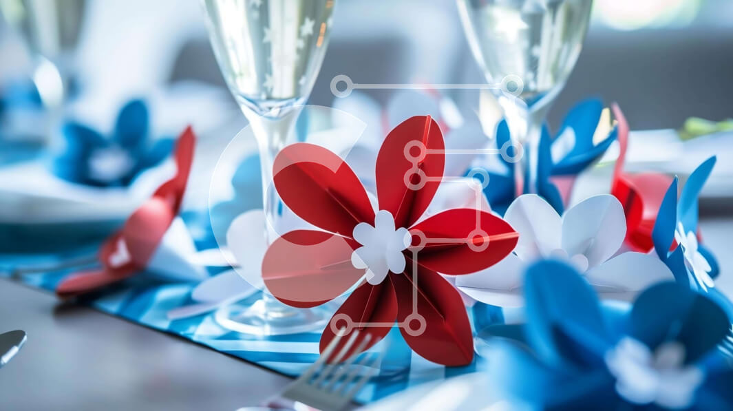 Intra Συλλεκτικό Ξύλινο Παζλ Plywood  4mm - Πατριωτικό Τραπέζι για την 4η Ιουλίου Σε Ξύλινο Κουτί - Διαστάσεις Puzzle: 10x10 cm – 25 κομμάτια