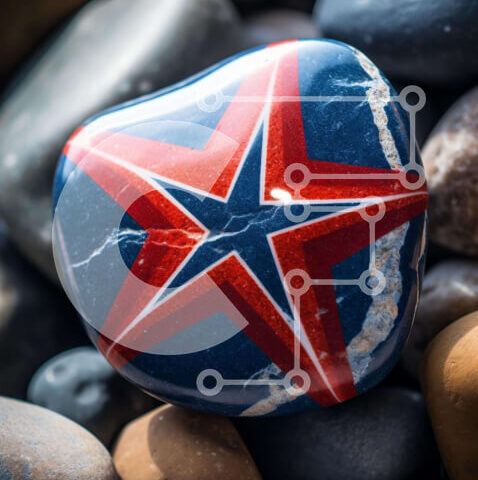 Intra Συλλεκτικό Ξύλινο Παζλ Plywood 4mm - Πολύχρωμος βράχος σε σχήμα αστεριού σε φυσικό περιβάλλον Σε Ξύλινο Κουτί - Διαστάσεις: 10x10 cm – 25 κομμάτια - Image 1