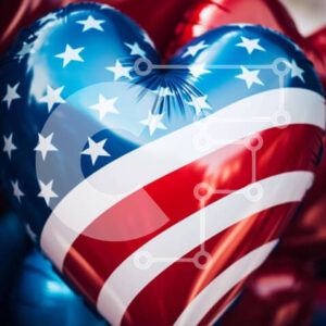 Intra Συλλεκτικό Ξύλινο Παζλ Plywood  4mm - Πατριωτική γιορτή με μπαλόνι σε σχήμα καρδιάς Σε Ξύλινο Κουτί - Διαστάσεις Puzzle: 10x10 cm – 25 κομμάτια