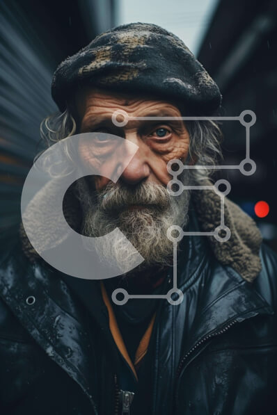 Intra Συλλεκτικό Ξύλινο Παζλ Plywood  4mm - Ηλικιωμένος με γκρίζα γενειάδα Σε Ξύλινο Κουτί - Διαστάσεις Puzzle: 10x10 cm – 25 κομμάτια