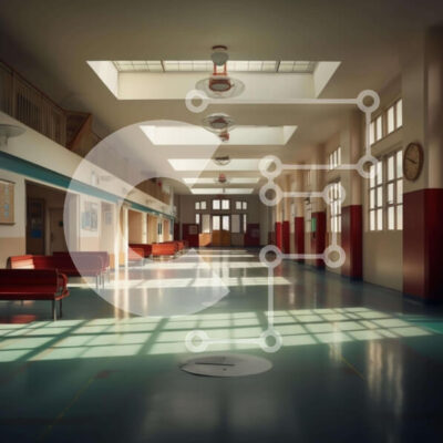 Intra Συλλεκτικό Ξύλινο Παζλ Plywood  4mm - Εσωτερική σκηνή: Μακρύς διάδρομος με κόκκινους πάγκους και ρολόι Σε Ξύλινο Κουτί - Διαστάσεις Puzzle: 10x10 cm – 25 κομμάτια - Image 1