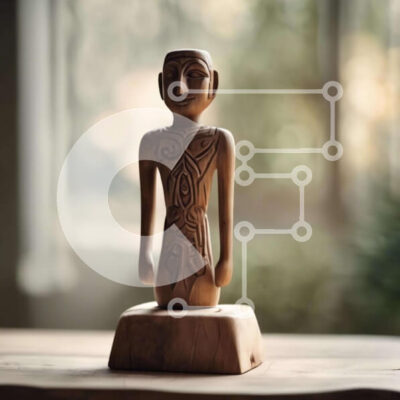 Intra Συλλεκτικό Ξύλινο Παζλ Plywood  4mm - Ξύλινο ειδώλιο σε άδειο τραπέζι Σε Ξύλινο Κουτί - Διαστάσεις: 10x10 cm – 25 κομμάτια - Image 1