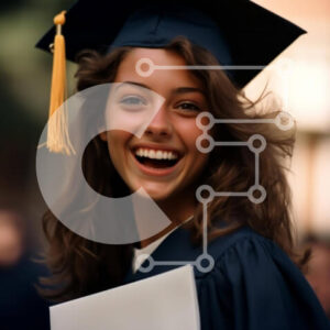 Intra Συλλεκτικό Ξύλινο Παζλ Plywood  4mm - Εικόνα αποφοίτησης: Νεαρή γυναίκα με καπέλο και φόρεμα Σε Ξύλινο Κουτί - Διαστάσεις Puzzle: 10x10 cm – 25 κομμάτια